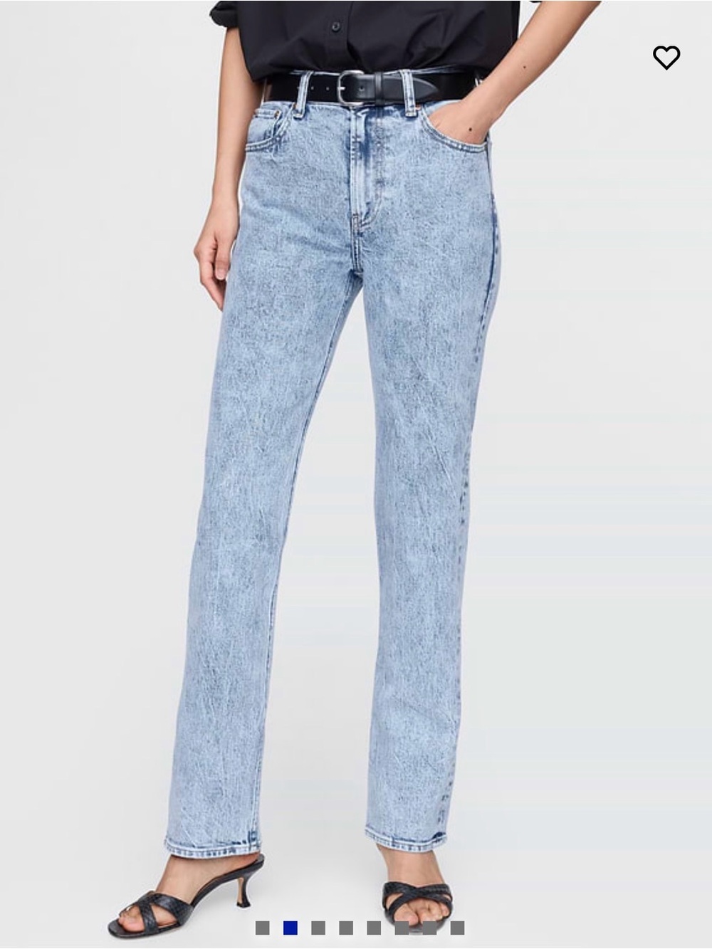 GAP 90s High Rise Straight Leg Jeans Light Acid Wash